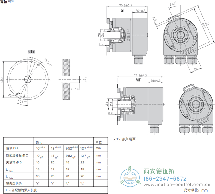 AC58-CANopen光電絕對值通用編碼器外形及安裝尺寸(盲軸F) - 西安德伍拓自動化傳動系統(tǒng)有限公司 AC58-CANopen光電絕對值通用編碼器外形及安裝尺寸(盲軸F) - 西安德伍拓自動化傳動系統(tǒng)有限公司