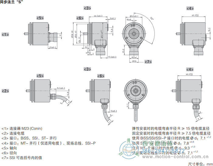 AC58-Interbus光電絕對值通用編碼器外形及安裝尺寸(同步法蘭S) - 西安德伍拓自動化傳動系統(tǒng)有限公司 AC58-Interbus光電絕對值通用編碼器外形及安裝尺寸(同步法蘭S) - 西安德伍拓自動化傳動系統(tǒng)有限公司
