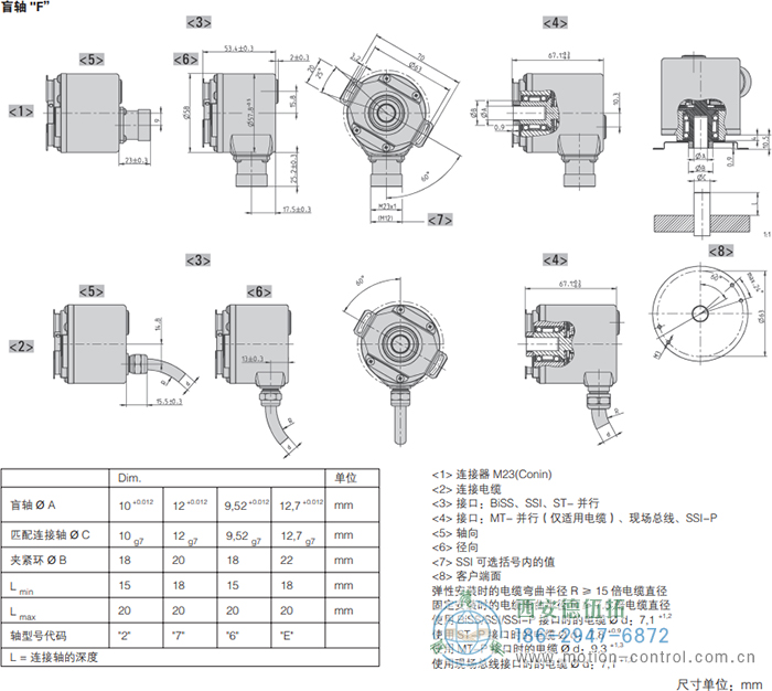 AC58-Interbus光電絕對值通用編碼器外形及安裝尺寸(盲軸F) - 西安德伍拓自動化傳動系統(tǒng)有限公司 AC58-Interbus光電絕對值通用編碼器外形及安裝尺寸(盲軸F) - 西安德伍拓自動化傳動系統(tǒng)有限公司