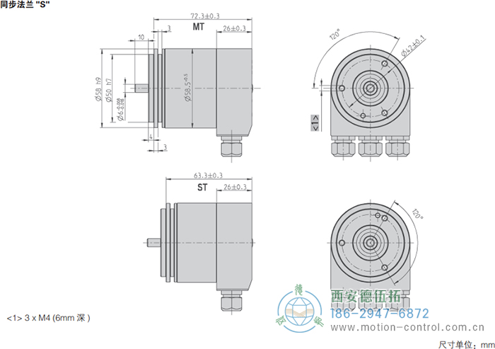 AC58-Interbus光電絕對值通用編碼器外形及安裝尺寸(同步法蘭S) - 西安德伍拓自動化傳動系統(tǒng)有限公司 AC58-Interbus光電絕對值通用編碼器外形及安裝尺寸(同步法蘭S) - 西安德伍拓自動化傳動系統(tǒng)有限公司
