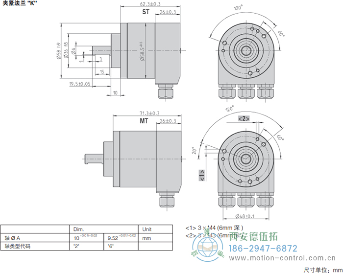 AC58-Interbus光電絕對值通用編碼器外形及安裝尺寸(夾緊法蘭K) - 西安德伍拓自動化傳動系統(tǒng)有限公司 AC58-Interbus光電絕對值通用編碼器外形及安裝尺寸(夾緊法蘭K) - 西安德伍拓自動化傳動系統(tǒng)有限公司