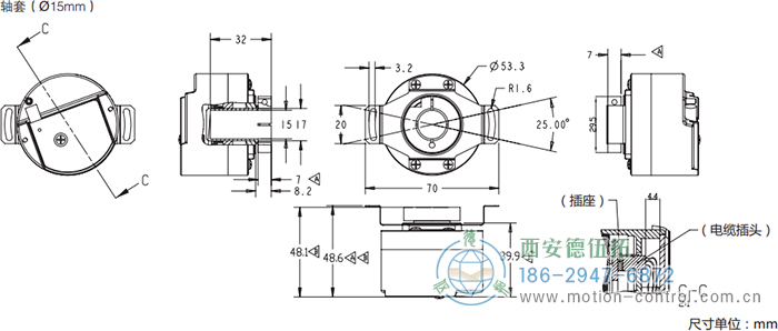 HC53光電電機(jī)反饋編碼器外形及安裝尺寸(軸套) - 西安德伍拓自動(dòng)化傳動(dòng)系統(tǒng)有限公司 HC53光電電機(jī)反饋編碼器外形及安裝尺寸(軸套) - 西安德伍拓自動(dòng)化傳動(dòng)系統(tǒng)有限公司