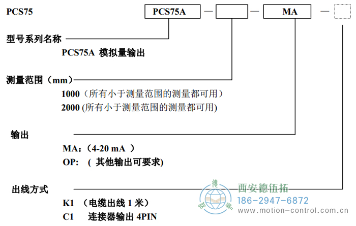 PCS75A拉線位移傳感器訂貨選型說(shuō)明 - 西安德伍拓自動(dòng)化傳動(dòng)系統(tǒng)有限公司 PCS75A拉線位移傳感器訂貨選型說(shuō)明 - 西安德伍拓自動(dòng)化傳動(dòng)系統(tǒng)有限公司