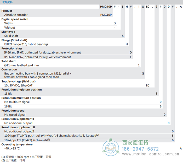 PMG10P - EtherCAT絕對值重載編碼器訂貨選型參考(實心軸) - 西安德伍拓自動化傳動系統(tǒng)有限公司 PMG10P - EtherCAT絕對值重載編碼器訂貨選型參考(實心軸) - 西安德伍拓自動化傳動系統(tǒng)有限公司