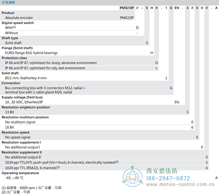 PMG10P - EtherNet/IP絕對值重載編碼器訂貨選型參考(實心軸) - 西安德伍拓自動化傳動系統(tǒng)有限公司 PMG10P - EtherNet/IP絕對值重載編碼器訂貨選型參考(實心軸) - 西安德伍拓自動化傳動系統(tǒng)有限公司