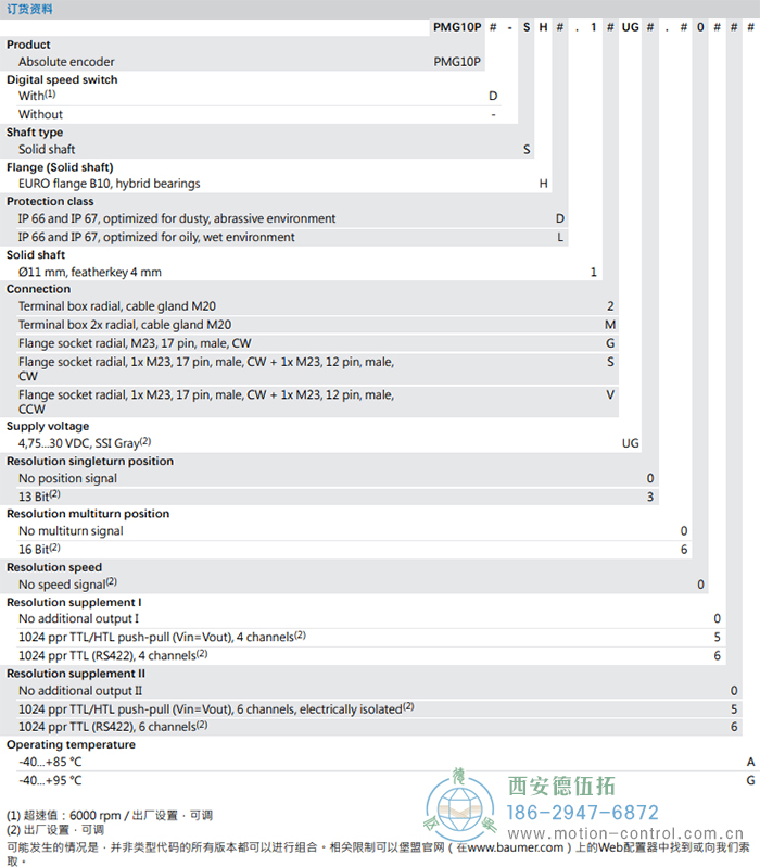 PMG10P - SSI絕對值重載編碼器訂貨選型參考(實心軸) - 西安德伍拓自動化傳動系統(tǒng)有限公司 PMG10P - SSI絕對值重載編碼器訂貨選型參考(實心軸) - 西安德伍拓自動化傳動系統(tǒng)有限公司