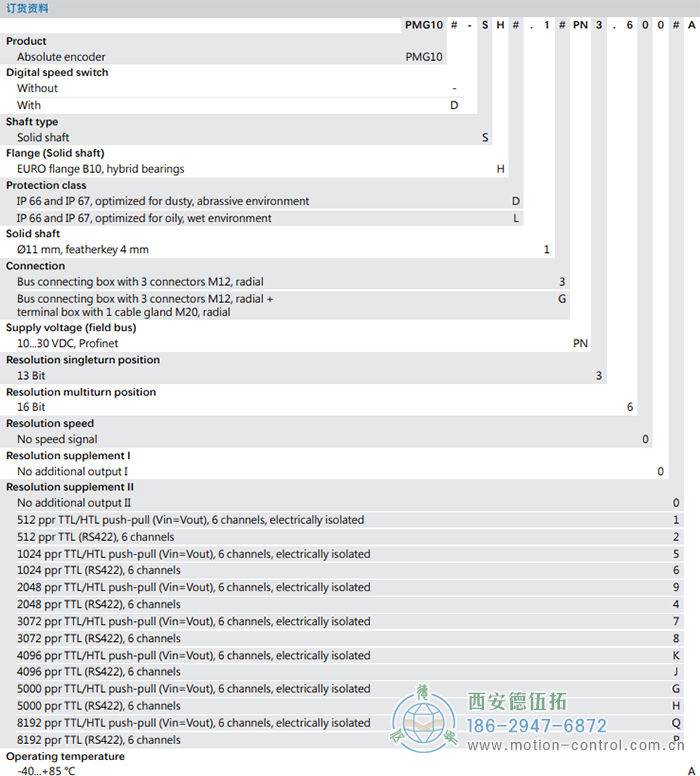 PMG10 - PROFINET絕對(duì)值重載編碼器訂貨選型參考(?11 mm實(shí)心軸,帶歐式法蘭B10或外殼支腳 (B3)) - 西安德伍拓自動(dòng)化傳動(dòng)系統(tǒng)有限公司 PMG10 - PROFINET絕對(duì)值重載編碼器訂貨選型參考(?11 mm實(shí)心軸,帶歐式法蘭B10或外殼支腳 (B3)) - 西安德伍拓自動(dòng)化傳動(dòng)系統(tǒng)有限公司