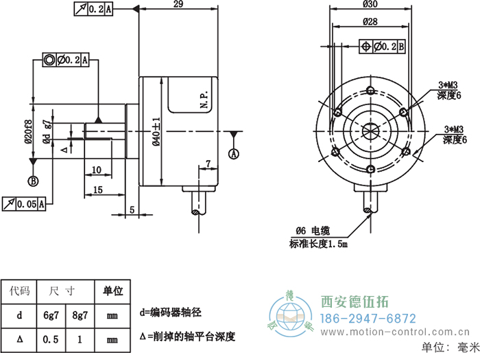 RI41光電增量輕載編碼器外形及安裝尺寸 - 西安德伍拓自動(dòng)化傳動(dòng)系統(tǒng)有限公司 RI41光電增量輕載編碼器外形及安裝尺寸 - 西安德伍拓自動(dòng)化傳動(dòng)系統(tǒng)有限公司