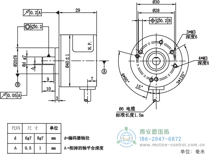 RI41光電增量輕載編碼器外形及安裝尺寸 - 西安德伍拓自動(dòng)化傳動(dòng)系統(tǒng)有限公司 RI41光電增量輕載編碼器外形及安裝尺寸 - 西安德伍拓自動(dòng)化傳動(dòng)系統(tǒng)有限公司