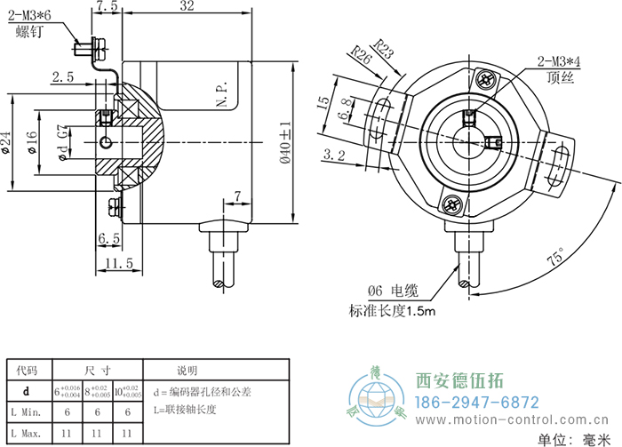 RI41光電增量輕載編碼器外形及安裝尺寸 - 西安德伍拓自動(dòng)化傳動(dòng)系統(tǒng)有限公司 RI41光電增量輕載編碼器外形及安裝尺寸 - 西安德伍拓自動(dòng)化傳動(dòng)系統(tǒng)有限公司