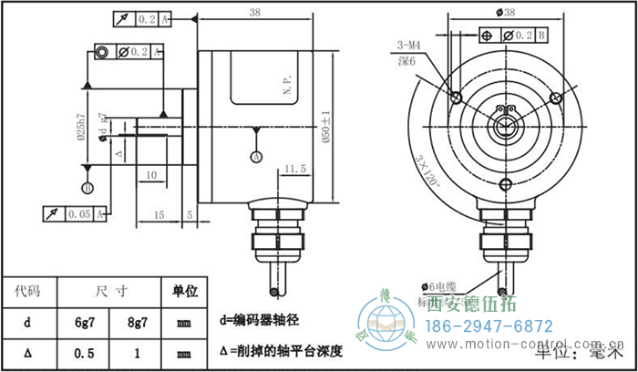 RI50光電增量輕載編碼器外形及安裝尺寸 - 西安德伍拓自動化傳動系統(tǒng)有限公司 RI50光電增量輕載編碼器外形及安裝尺寸 - 西安德伍拓自動化傳動系統(tǒng)有限公司