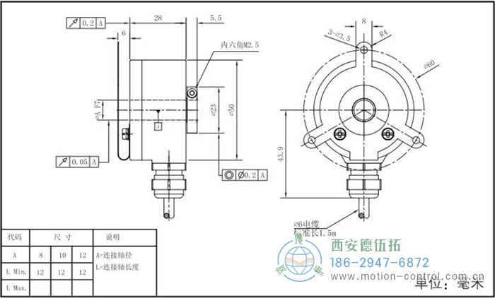 RI50光電增量輕載編碼器外形及安裝尺寸 - 西安德伍拓自動化傳動系統(tǒng)有限公司 RI50光電增量輕載編碼器外形及安裝尺寸 - 西安德伍拓自動化傳動系統(tǒng)有限公司