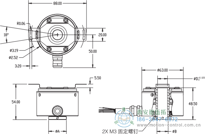 RI64空心軸標(biāo)準(zhǔn)光電增量編碼器外形及安裝尺寸 - 西安德伍拓自動化傳動系統(tǒng)有限公司 RI64空心軸標(biāo)準(zhǔn)光電增量編碼器外形及安裝尺寸 - 西安德伍拓自動化傳動系統(tǒng)有限公司