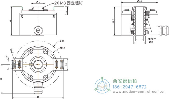 RI64空心軸標(biāo)準(zhǔn)光電增量編碼器外形及安裝尺寸 - 西安德伍拓自動化傳動系統(tǒng)有限公司 RI64空心軸標(biāo)準(zhǔn)光電增量編碼器外形及安裝尺寸 - 西安德伍拓自動化傳動系統(tǒng)有限公司